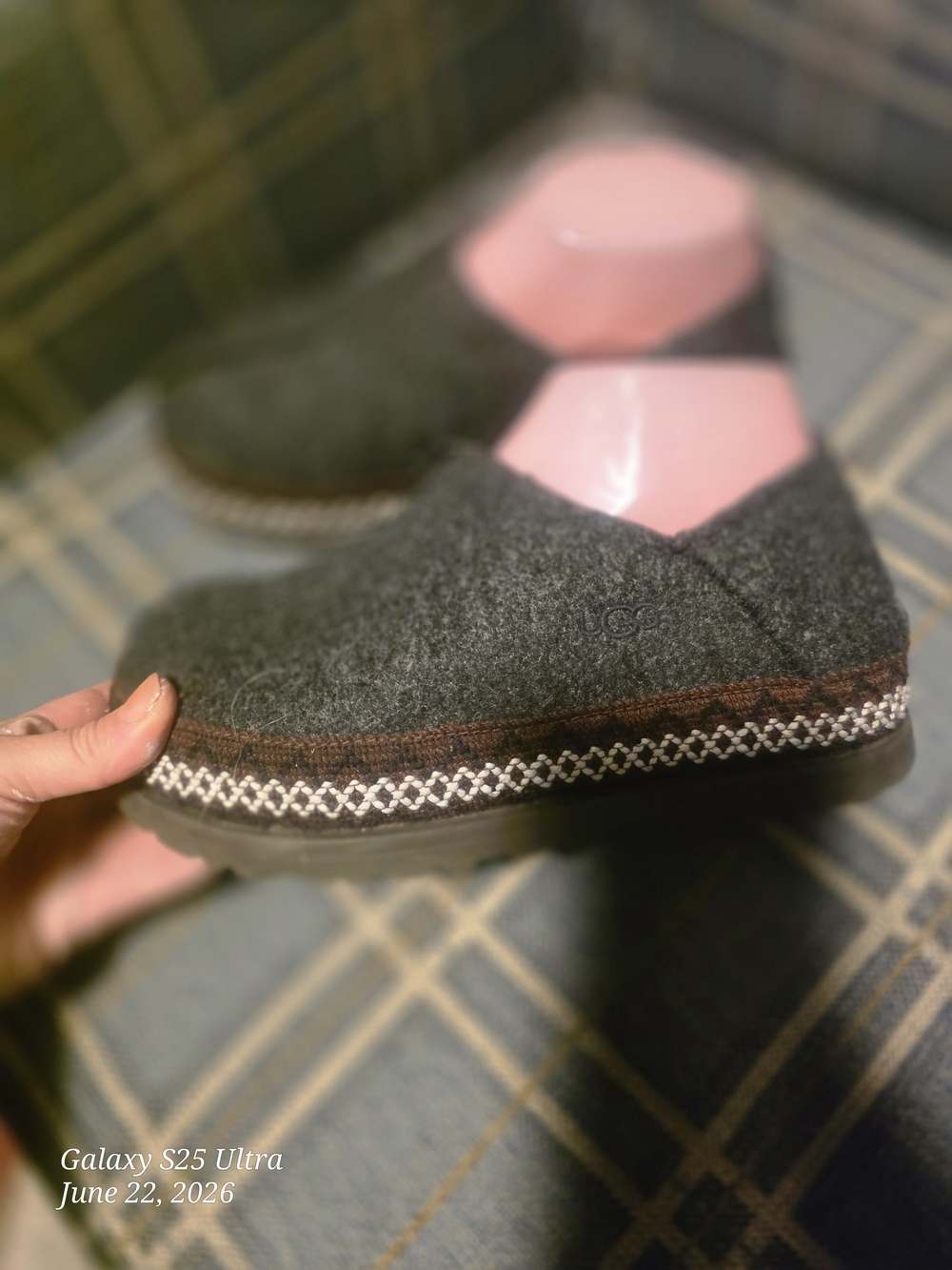 UGG Women’s Dark Gray Felt Slip-On Platform Clog